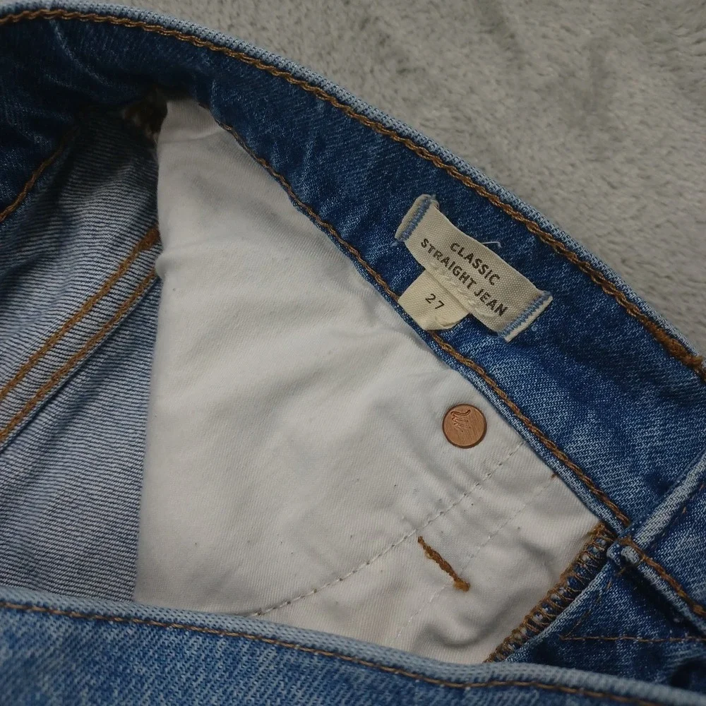 Madewell Jeans Womens 27 Blue Denim Classic Straight Jeans Light Wash‎